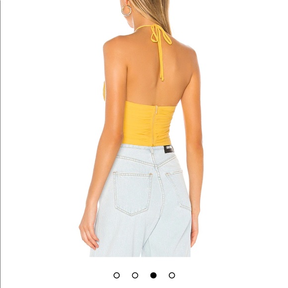 superdown- harlie Halter yellow cross Strappy crop top - Picture 2 of 4